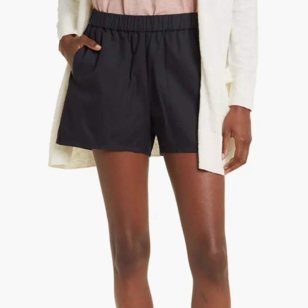 madewell lightspun pull-on shorts in charcoal grey